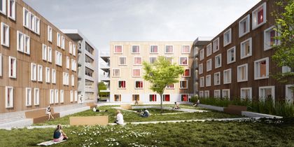 Viergeschossiger Wohnungsbau für Studierende in Bochum, Laerheide.