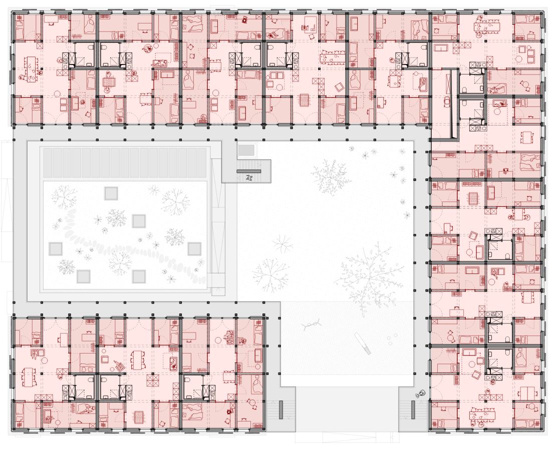 Grundriss des Obergeschosses des Collegium Academicum Heidelberg